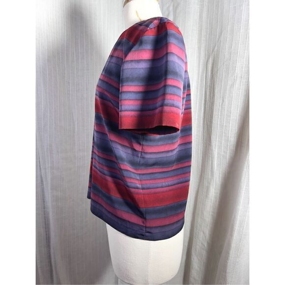 Vintage Kasper Women's Pink and Purple Blouse - Size 6 - Picture 3 of 5